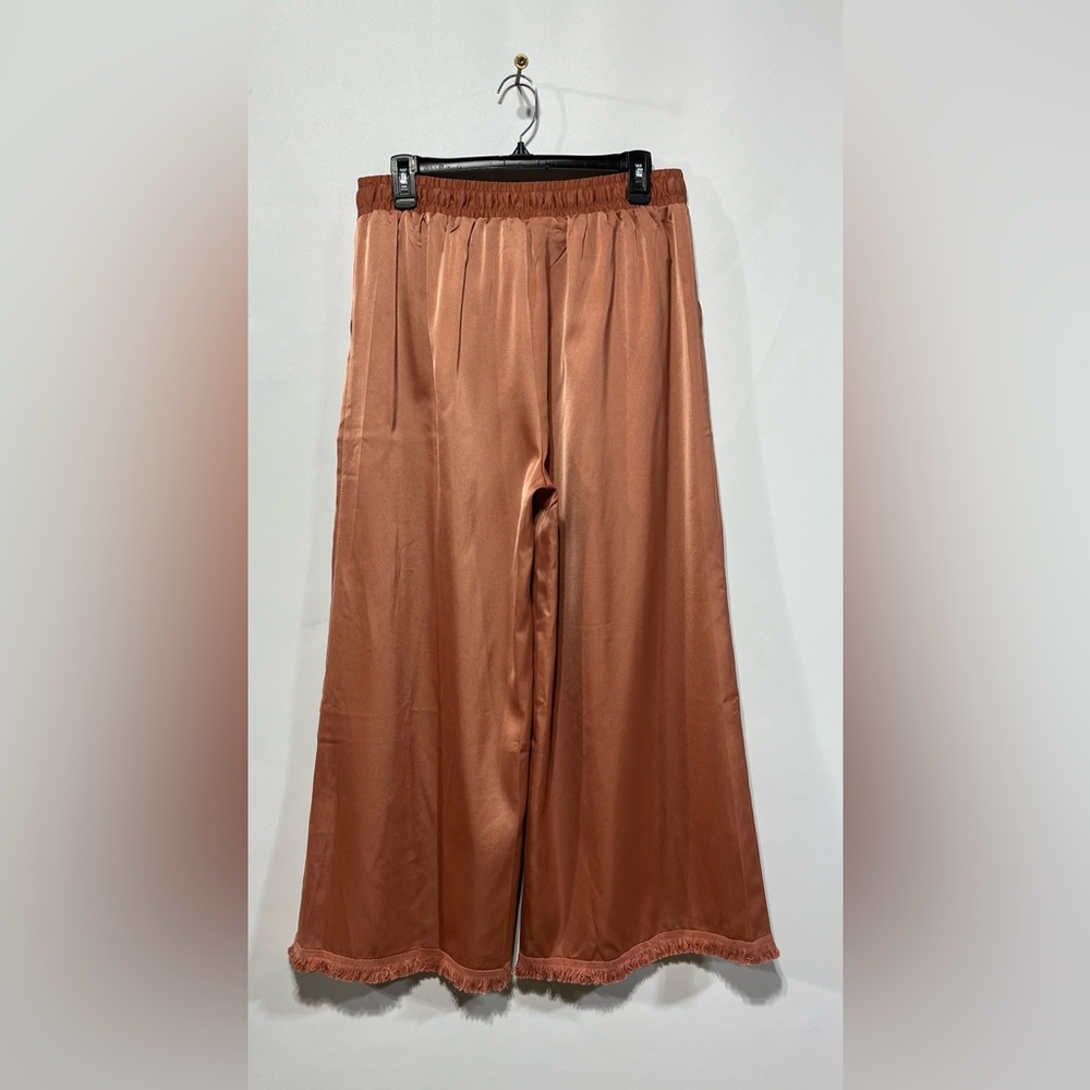 Three Birds Nest Wide-Leg Crop Pants Front Pockets Size Large Inseam 24.5” - Picture 3 of 8